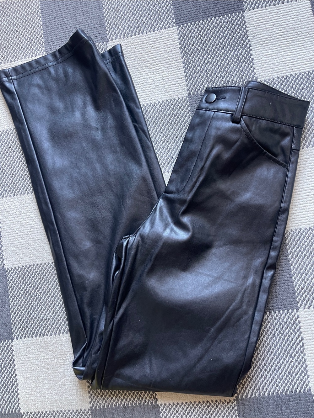 Redial Black Pleather Pants S